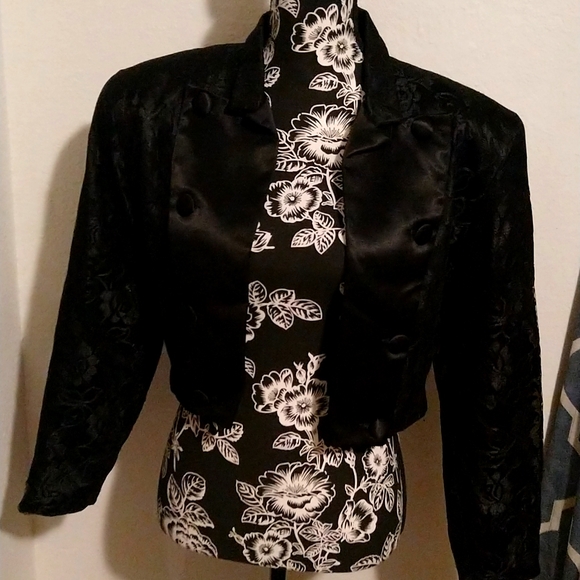 antony moorcroft Jackets & Coats Vintage Antony Moorcroft Tuxedo Lace Satin Formal Jacket